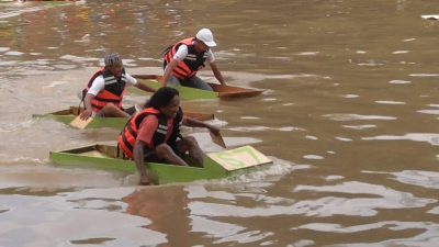 Semarakkan HUT RI Ke-77, Ada Lomba Perahu Tradiosional di Karang Mumus