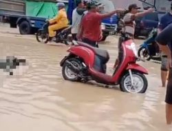 Hindari Genangan Air, Pengendara Motor Tewas Terlindas Truk
