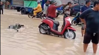 Hindari Genangan Air, Pengendara Motor Tewas Terlindas Truk