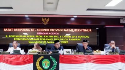 Rapat Paripurna ke-40, DPRD Kaltim Resmi Cabut 2 Perda