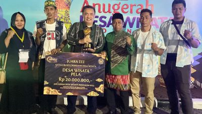 Desa Pela Raih Juara Ketiga Kategori Kelembagaan Desa Wisata