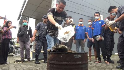 Pemusnahan 2,9 Kg Ganja BB Lima Kasus dengan 4 Tersangka