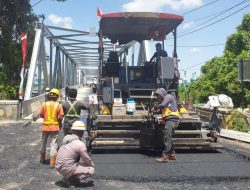 Perbaikan Jembatan Sambaliung Berau Kini Tahap Pengaspalan