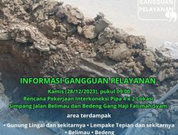 PDAM Pasang Pipa Interkoneksi, Distribusi Air di Sekitar Belimau akan Terganggu