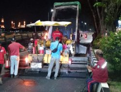 Pengaspalan di Jalan RE Martadinata Samarinda Dilanjutkan