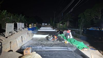 Penanganan Longsoran Ruas Santan-Bontang STA 11+300 Hampir Rampung