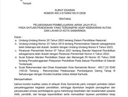 Disdikbud Samarinda Berlakukan PJJ 15–17 Oktober akibat Asap Karhutla