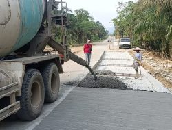 BBPJN Kaltim Lakukan Perbaikan Beton Semen di Ruas Jalan Sp. Perdau–Batu Ampar